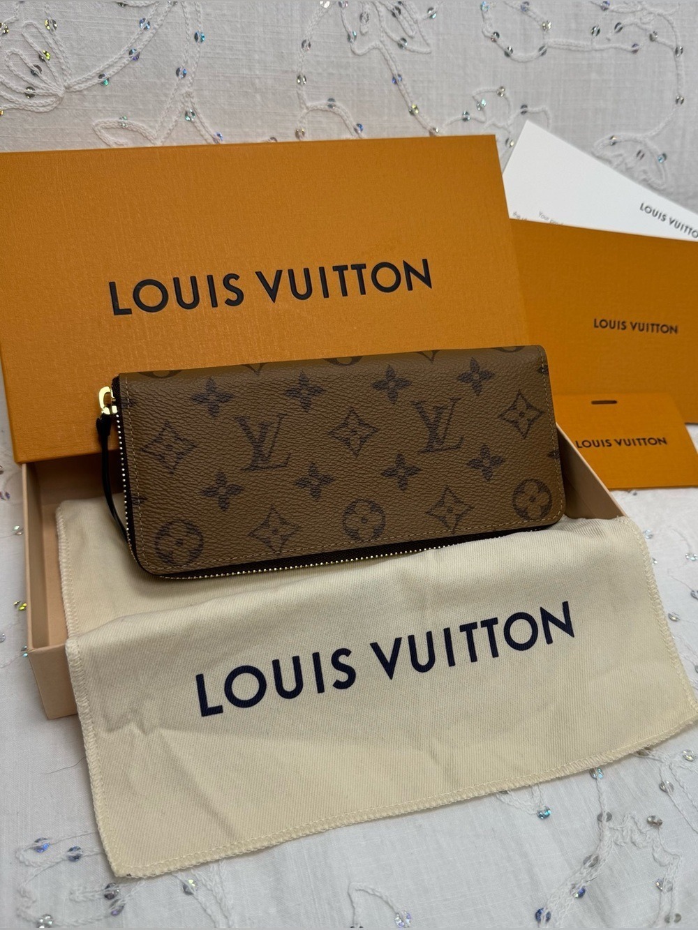 New Reverse Monogram Clémence Wallet- Box, Dust Bag Receipt Inc. - Picture 2 of 3